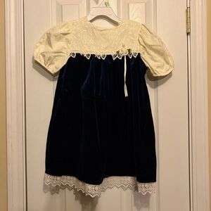 Vintage Jessica Ann UNITE! Navy Velvet Girl’s👧🏻Dress👗Sz 5